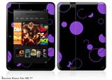 Lots of Dots Purple on Black Decal Style Skin fits 2012 Amazon Kindle Fire HD 7 inch