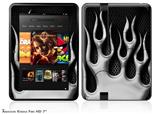 Metal Flames Chrome Decal Style Skin fits 2012 Amazon Kindle Fire HD 7 inch