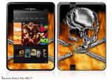 Chrome Skull on Fire Decal Style Skin fits 2012 Amazon Kindle Fire HD 7 inch