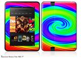 Rainbow Swirl Decal Style Skin fits 2012 Amazon Kindle Fire HD 7 inch