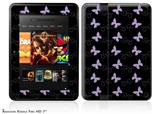 Pastel Butterflies Purple on Black Decal Style Skin fits 2012 Amazon Kindle Fire HD 7 inch