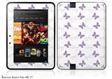 Pastel Butterflies Purple on White Decal Style Skin fits 2012 Amazon Kindle Fire HD 7 inch