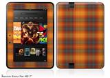 Plaid Pumpkin Orange Decal Style Skin fits 2012 Amazon Kindle Fire HD 7 inch