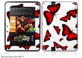 Butterflies Red Decal Style Skin fits 2012 Amazon Kindle Fire HD 7 inch