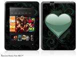 Glass Heart Grunge Seafoam Green Decal Style Skin fits 2012 Amazon Kindle Fire HD 7 inch