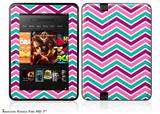 Zig Zag Teal Pink Purple Decal Style Skin fits 2012 Amazon Kindle Fire HD 7 inch