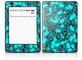Scattered Skulls Neon Teal - Decal Style Skin fits Amazon Kindle Paperwhite (Original)