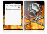Chrome Skull on Fire - Decal Style Skin fits Amazon Kindle Paperwhite (Original)
