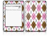 Argyle Pink and Brown - Decal Style Skin fits Amazon Kindle Paperwhite (Original)