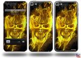 Flaming Fire Skull Yellow Decal Style Vinyl Skin - fits Apple iPod Touch 5G (IPOD NOT INCLUDED)