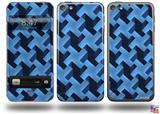 Retro Houndstooth Blue Decal Style Vinyl Skin - fits Apple iPod Touch 5G (IPOD NOT INCLUDED)