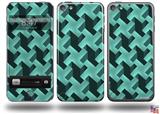 Retro Houndstooth Seafoam Green Decal Style Vinyl Skin - fits Apple iPod Touch 5G (IPOD NOT INCLUDED)
