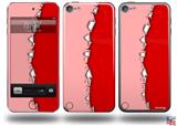 Ripped Colors Pink Red Decal Style Vinyl Skin - fits Apple iPod Touch 5G (IPOD NOT INCLUDED)