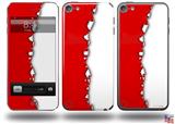 Ripped Colors Red White Decal Style Vinyl Skin - fits Apple iPod Touch 5G (IPOD NOT INCLUDED)