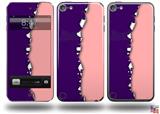 Ripped Colors Purple Pink Decal Style Vinyl Skin - fits Apple iPod Touch 5G (IPOD NOT INCLUDED)