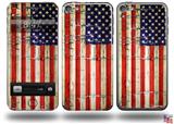 Painted Faded and Cracked USA American Flag Decal Style Vinyl Skin - fits Apple iPod Touch 5G (IPOD NOT INCLUDED)