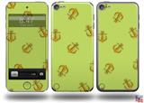 Anchors Away Sage Green Decal Style Vinyl Skin - fits Apple iPod Touch 5G (IPOD NOT INCLUDED)