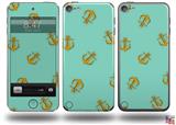 Anchors Away Seafoam Green Decal Style Vinyl Skin - fits Apple iPod Touch 5G (IPOD NOT INCLUDED)