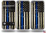Painted Faded Cracked Blue Line Stripe USA American Flag Decal Style Vinyl Skin - fits Apple iPod Touch 5G (IPOD NOT INCLUDED)