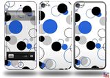 Lots of Dots Blue on White Decal Style Vinyl Skin - fits Apple iPod Touch 5G (IPOD NOT INCLUDED)