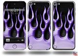 Metal Flames Purple Decal Style Vinyl Skin - fits Apple iPod Touch 5G (IPOD NOT INCLUDED)