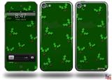 Christmas Holly Leaves on Green Decal Style Vinyl Skin - fits Apple iPod Touch 5G (IPOD NOT INCLUDED)