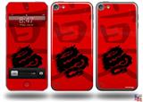 Oriental Dragon Black on Red Decal Style Vinyl Skin - fits Apple iPod Touch 5G (IPOD NOT INCLUDED)