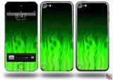Fire Green Decal Style Vinyl Skin - fits Apple iPod Touch 5G (IPOD NOT INCLUDED)