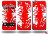 Big Kiss White Lips on Red Decal Style Vinyl Skin - fits Apple iPod Touch 5G (IPOD NOT INCLUDED)