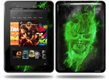 Flaming Fire Skull Green Decal Style Skin fits Amazon Kindle Fire HD 8.9 inch