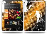 Halftone Splatter White Orange Decal Style Skin fits Amazon Kindle Fire HD 8.9 inch