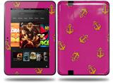 Anchors Away Fuschia Hot Pink Decal Style Skin fits Amazon Kindle Fire HD 8.9 inch