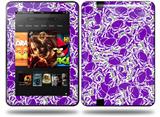 Scattered Skulls Purple Decal Style Skin fits Amazon Kindle Fire HD 8.9 inch