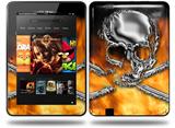 Chrome Skull on Fire Decal Style Skin fits Amazon Kindle Fire HD 8.9 inch