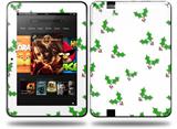 Christmas Holly Leaves on White Decal Style Skin fits Amazon Kindle Fire HD 8.9 inch