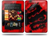 Oriental Dragon Black on Red Decal Style Skin fits Amazon Kindle Fire HD 8.9 inch