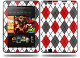 Argyle Red and Gray Decal Style Skin fits Amazon Kindle Fire HD 8.9 inch