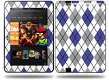 Argyle Blue and Gray Decal Style Skin fits Amazon Kindle Fire HD 8.9 inch