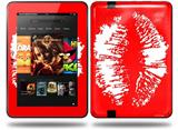 Big Kiss White Lips on Red Decal Style Skin fits Amazon Kindle Fire HD 8.9 inch