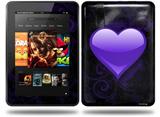 Glass Heart Grunge Purple Decal Style Skin fits Amazon Kindle Fire HD 8.9 inch