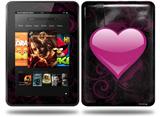 Glass Heart Grunge Hot Pink Decal Style Skin fits Amazon Kindle Fire HD 8.9 inch