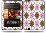 Argyle Pink and Brown Decal Style Skin fits Amazon Kindle Fire HD 8.9 inch
