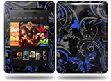 Twisted Garden Gray and Blue Decal Style Skin fits Amazon Kindle Fire HD 8.9 inch