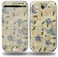 Flowers and Berries Blue - Decal Style Skin (fits Samsung Galaxy S III S3)