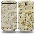 Flowers and Berries Yellow - Decal Style Skin (fits Samsung Galaxy S III S3)