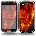 Flaming Fire Skull Orange - Decal Style Skin (fits Samsung Galaxy S III S3)