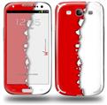 Ripped Colors Red White - Decal Style Skin (fits Samsung Galaxy S III S3)