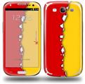 Ripped Colors Red Yellow - Decal Style Skin (fits Samsung Galaxy S III S3)