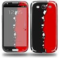 Ripped Colors Black Red - Decal Style Skin (fits Samsung Galaxy S III S3)