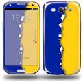 Ripped Colors Blue Yellow - Decal Style Skin (fits Samsung Galaxy S III S3)